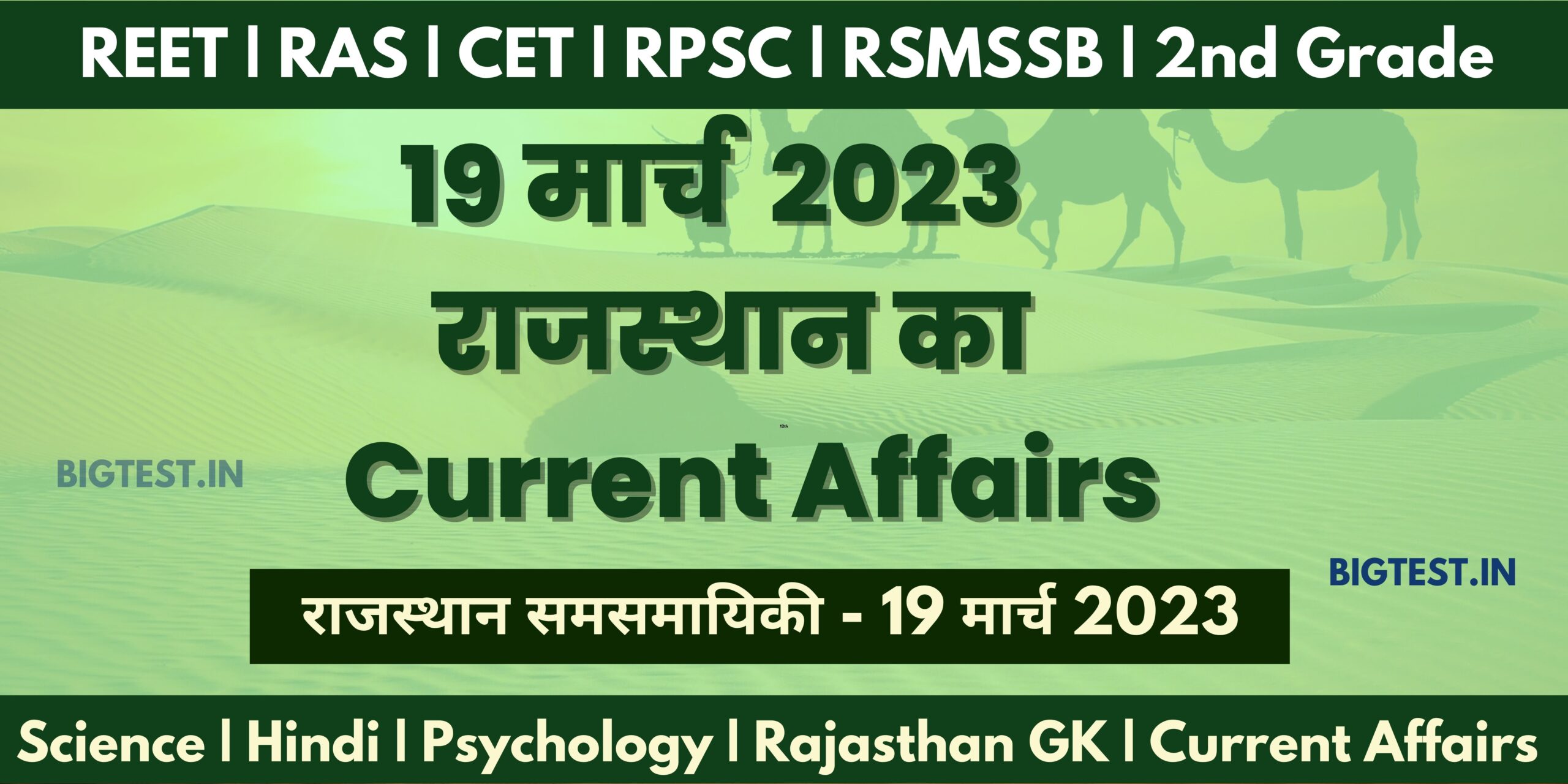 19 March 2023 Rajasthan Current Affairs In Hindi Rajasthangyan In