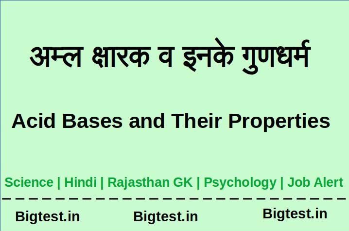 Acid Bases and Their Properties